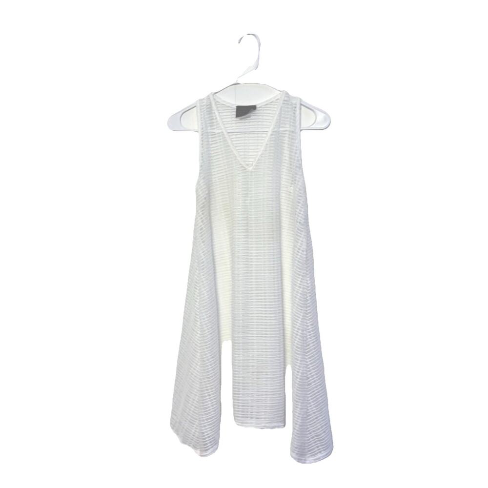 Jordan Taylor White Cover up Summer Sheer Swimsuit Dress Made in USA Size S